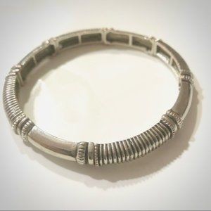 Silver Metal Elastic Adjustable Bracelet